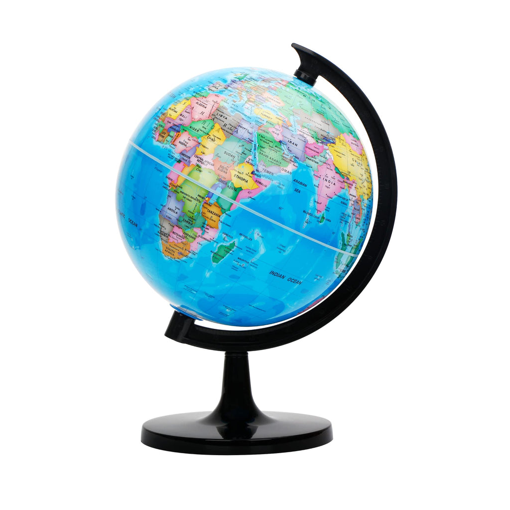 EXERZ 8" (20cm) World Globe Political Map - English Map - Educational Geographic School Globe - 20cm Diameter