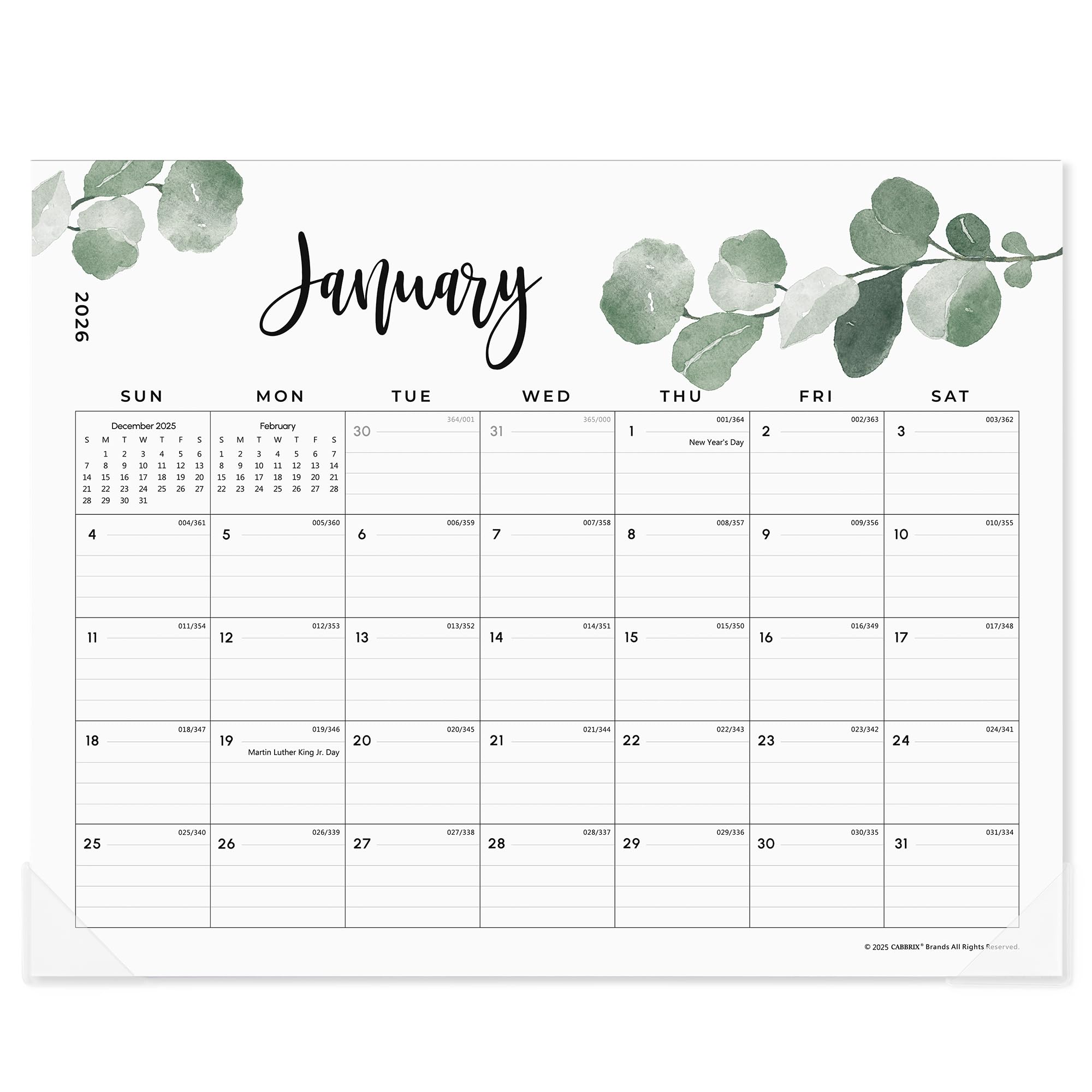 Cabbrix 2026 Magnetic Calendar for Refrigerator, January 2026 to June 2027 Fridge Calendar Magnet, 15 x 12 inch, Monthly Greenery Design, Easy Organizing