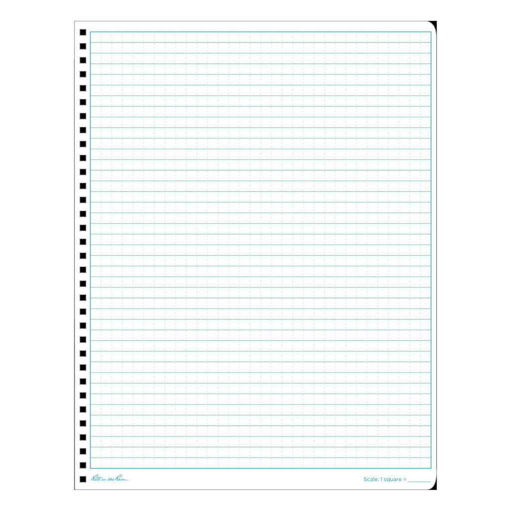Rite in the Rain All-Weather Side-Spiral Notebook, 8 1/2" x 11", Yellow Cover, Universal Pattern (No. 373-MX)