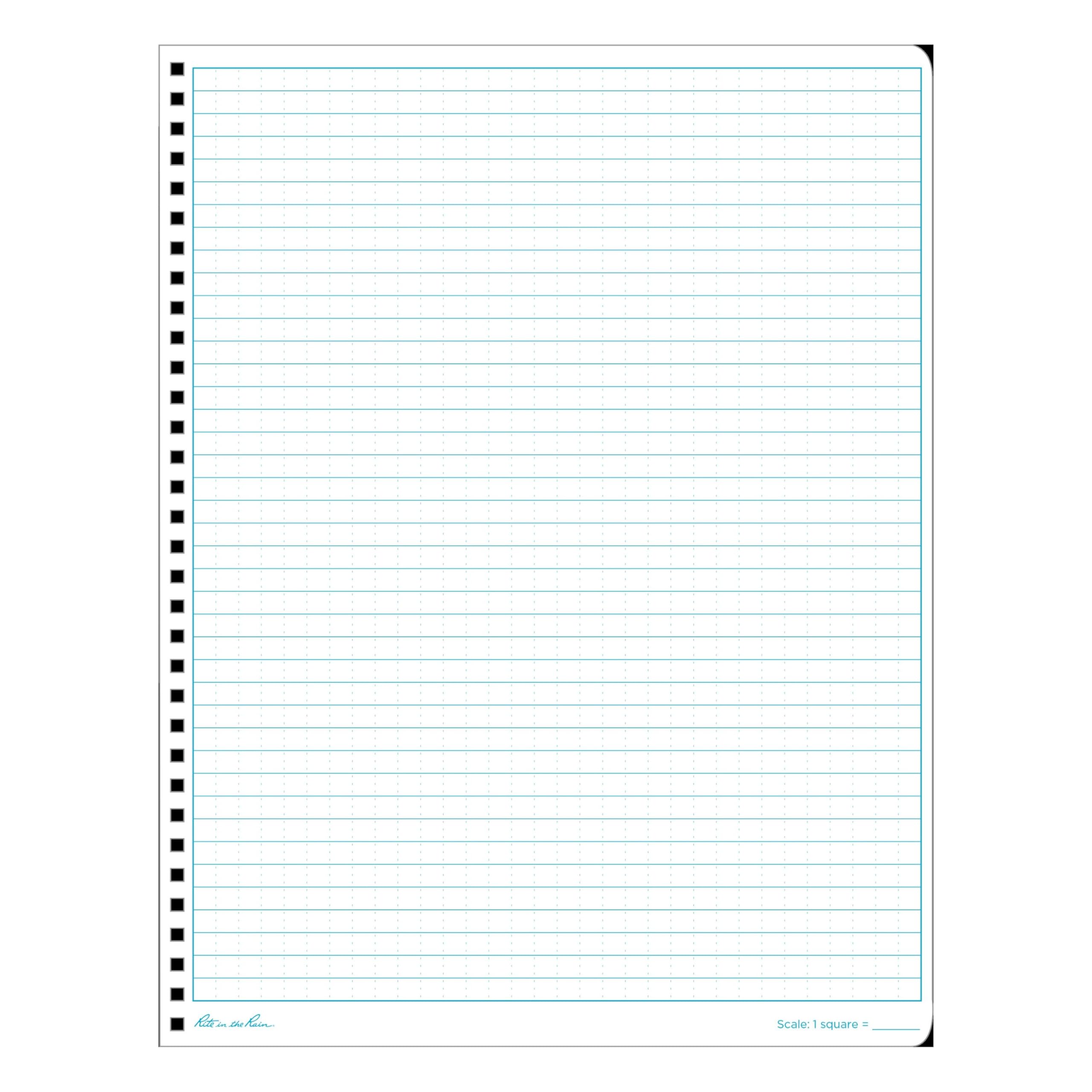 Rite in the Rain All-Weather Side-Spiral Notebook, 8 1/2" x 11", Yellow Cover, Universal Pattern (No. 373-MX)
