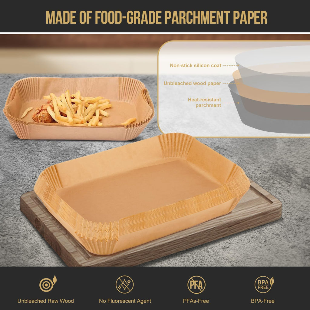 MMH 150PCs Air Fryer Liners for Ninja DZ071/DZ071C 7QT/Instant VersaZone 9QT,100PCs Small Liners for Divider Basket & 50PCs Large Disposable Paper Liners for 7QT MegaZone/Topzee 11QT