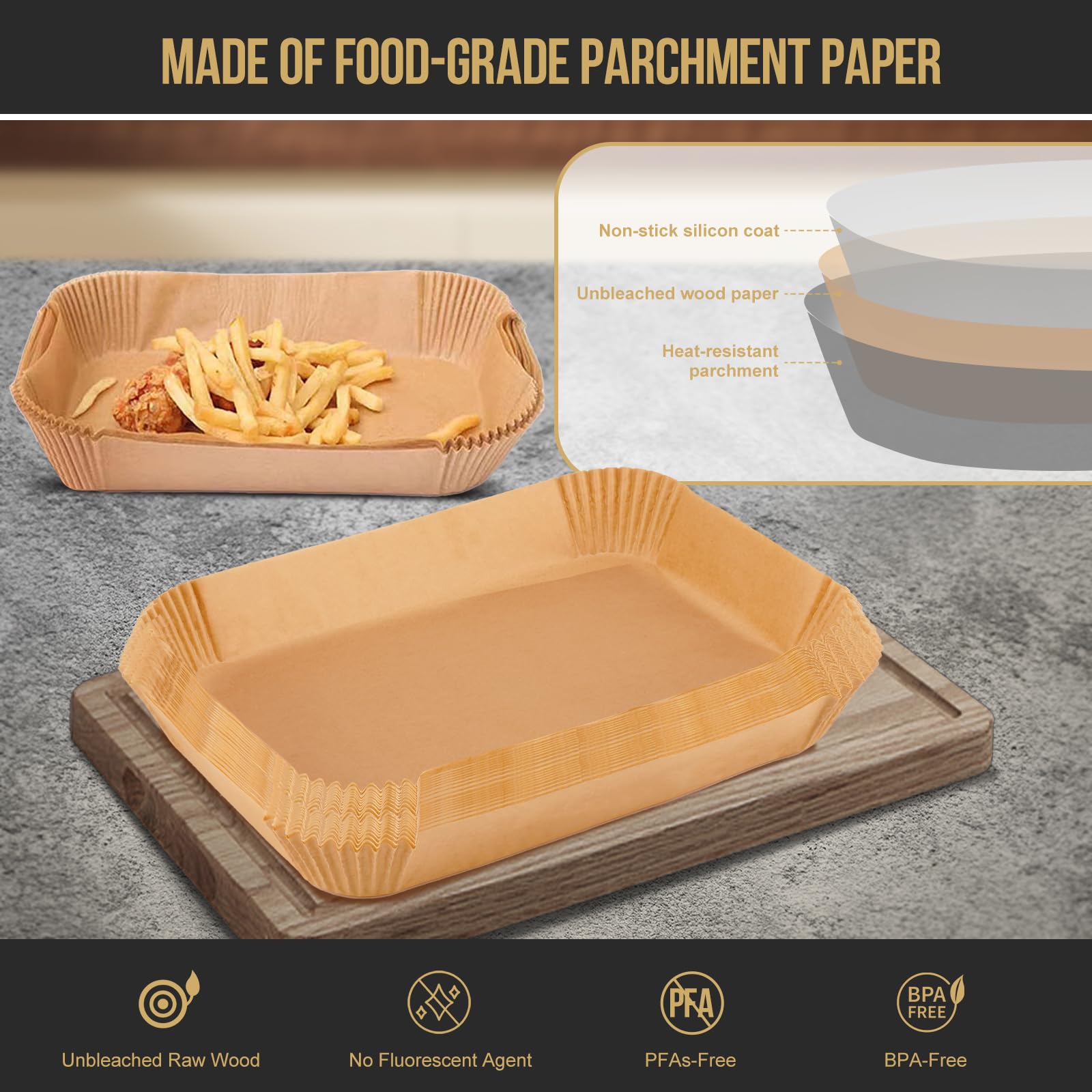 MMH 150PCs Air Fryer Liners for Ninja DZ071/DZ071C 7QT/Instant VersaZone 9QT,100PCs Small Liners for Divider Basket & 50PCs Large Disposable Paper Liners for 7QT MegaZone/Topzee 11QT