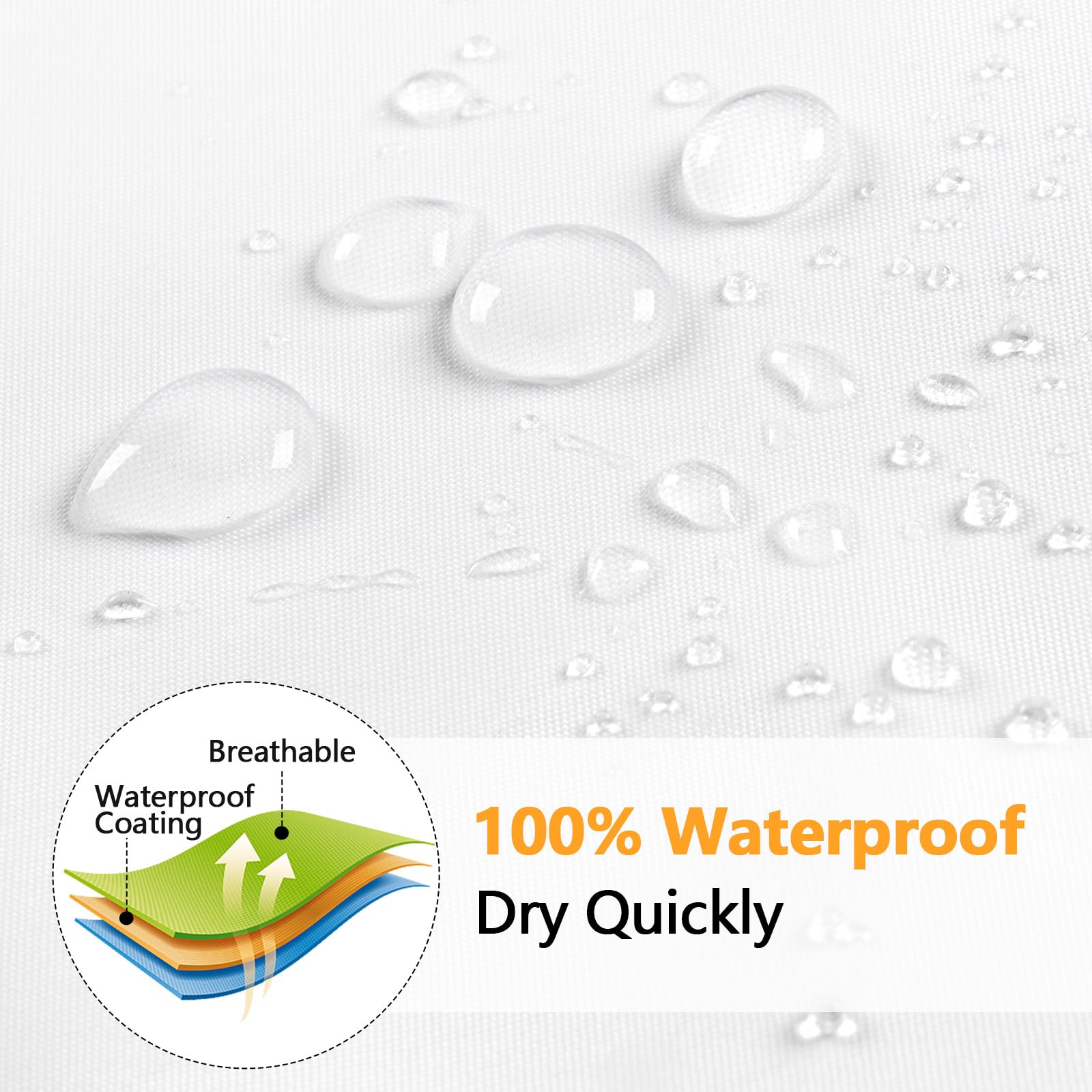 Seenus 72 x 78 inch Extra Long Fabric Shower Curtain Liner with 3 Large Magnets, Waterproof Cloth Shower Liner Washable Hotel Quality, White Shower Curtain Long for Bathroom
