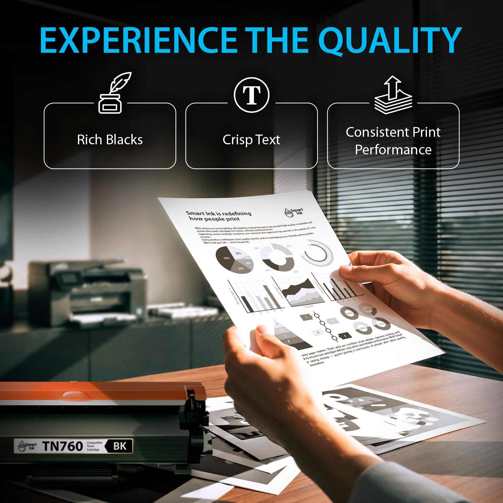 Smart Ink Compatible TN760 Toner Cartridge Replacement for Brother TN 760 TN730 2 Pack (CHIP) to use with HL-L2390DW DCP-L2550DW HL-L2350DW HL-L2370DW MFC-L2710DW HL-L2370DWXL MFC-L2730DW MFC-L2750DW