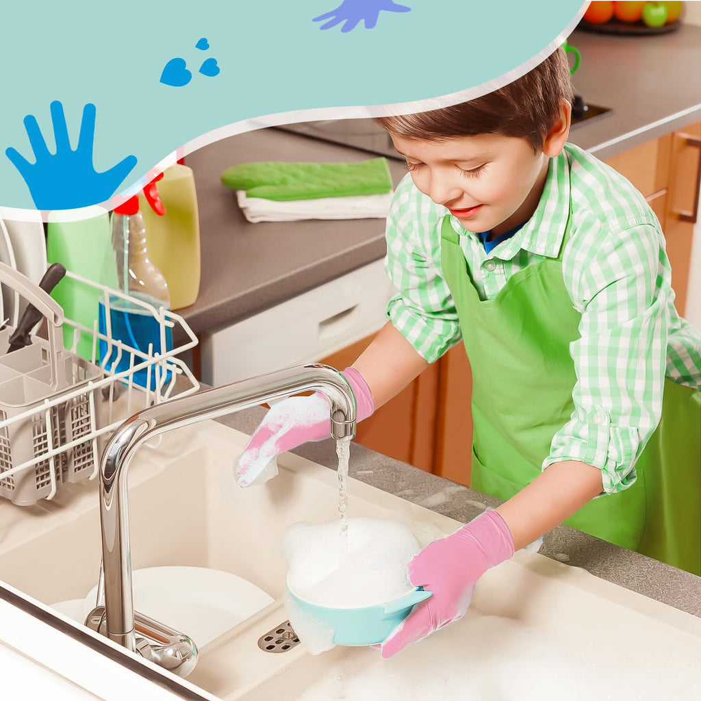 KAHACIYO Kids Nitrile Gloves, Disposable Nitrile Gloves for 4-10 Years - Latex and Powder Free -Kid Size for Cooking, Gardening Crafting, Painting, Cooking, Cleaning(100PCS)