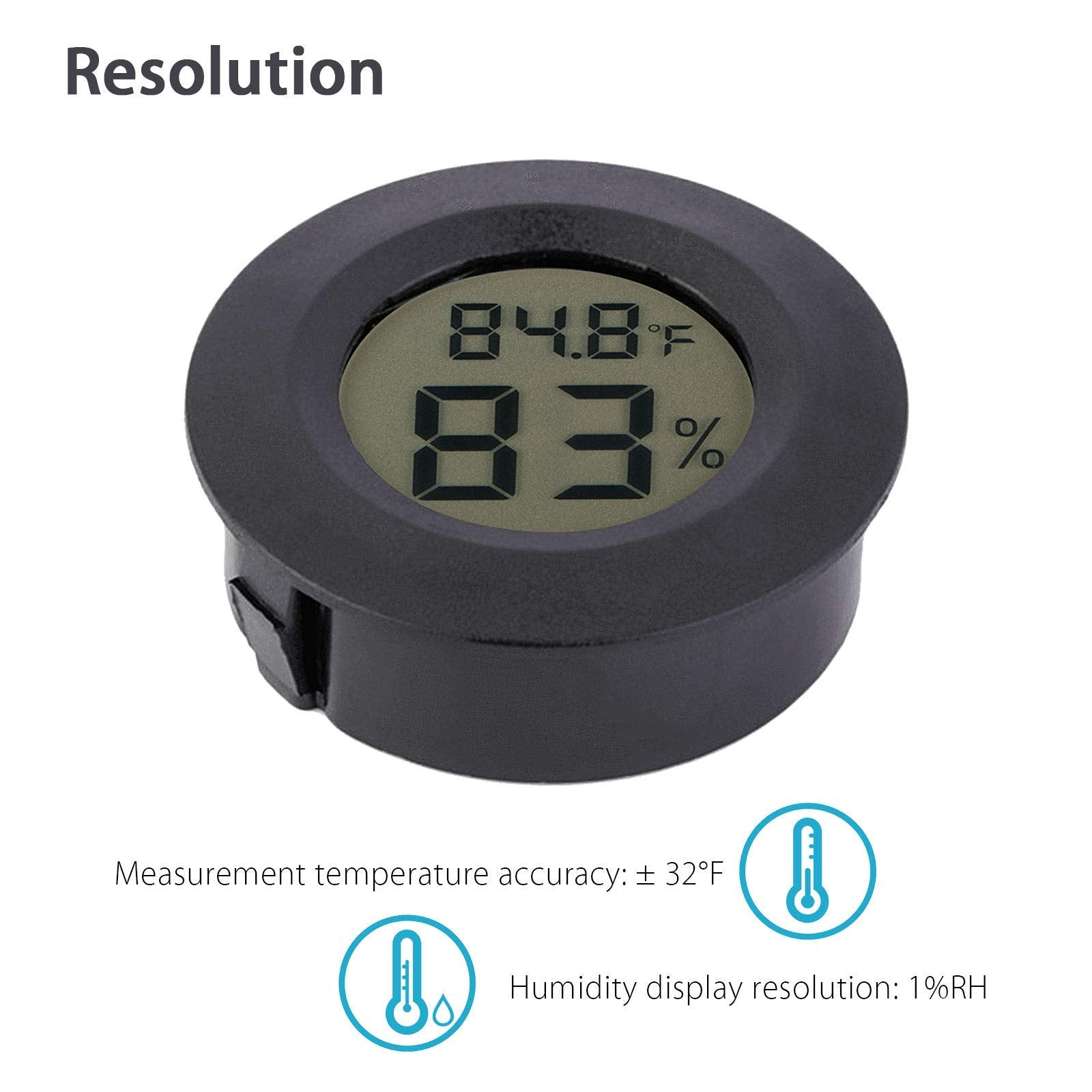 EEEkit 6-Pack Thermometer Hygrometer, Humidity Temperature Meter Gauge with LCD Monitor for Home Greenhouse Basement