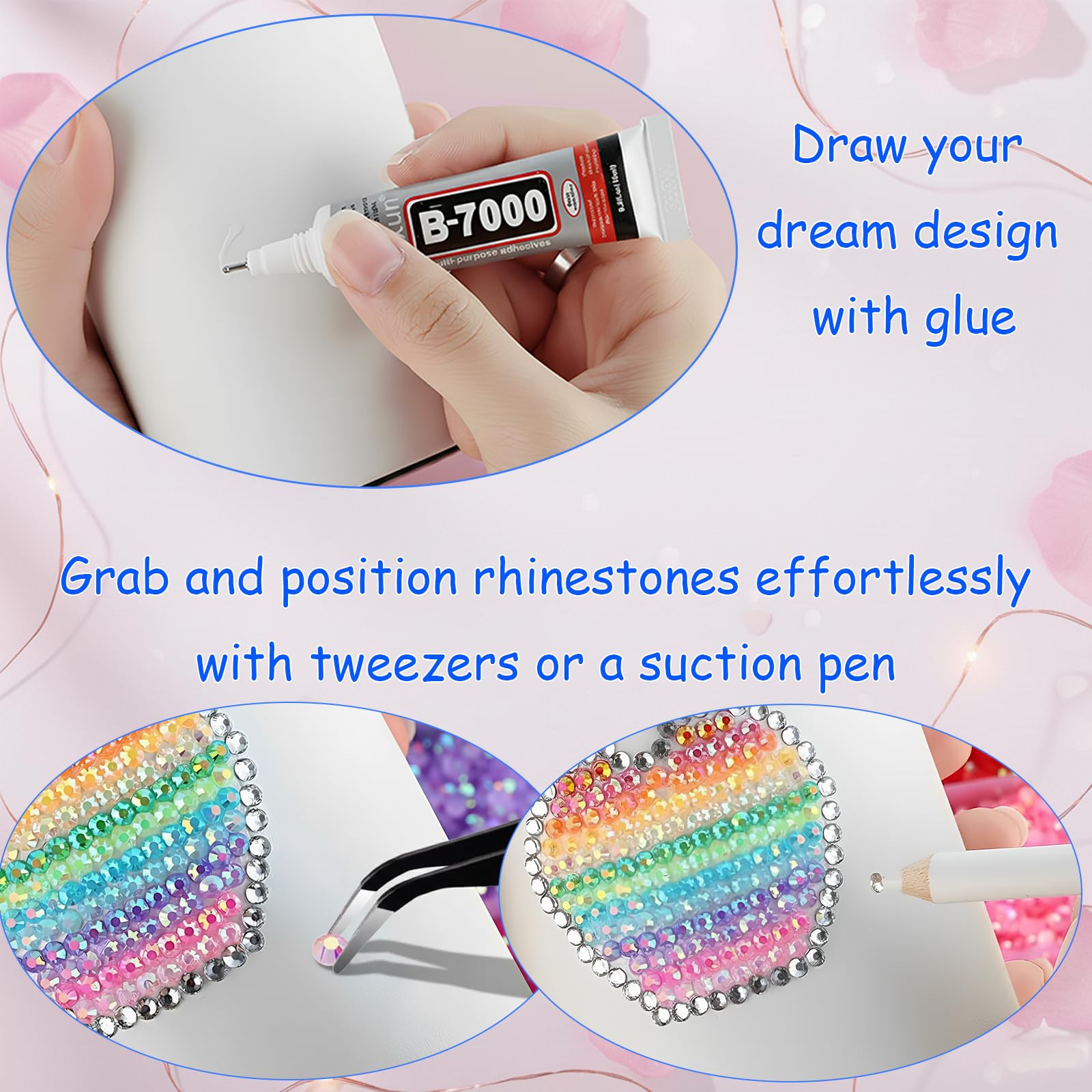 CyanHall Bedazzling Kit with 40 Colors, 32000 Pcs 3mm Flatback Rhinestones Resin Jelly Gems for Bedazzling, Rhinestone Kit with B7000 Glue for Nail Rhinestones, Shoes, Crafts, Diamond Art & DIY Bedazzler Projects