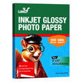 Uinkit Glossy Inkjet Photo Paper 8x10 Inches 100 Sheets 48lb Dye Ink 180Gsm Professional Photographic Paper Letter Size 8.5mil Instant Dry Suitable for All Dye Ink Printers (8x10Inches)