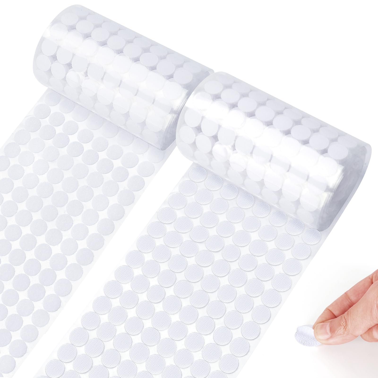 Atpot Self Adhesive Dots, 1480pcs(740 Pairs)0.47” Diameter Sticky dots Sticky Back Hook Nylon, Loop Dots with Strong Waterproof Adhesive for Arts and Crafts,Suitable for Classroom, Office, Home