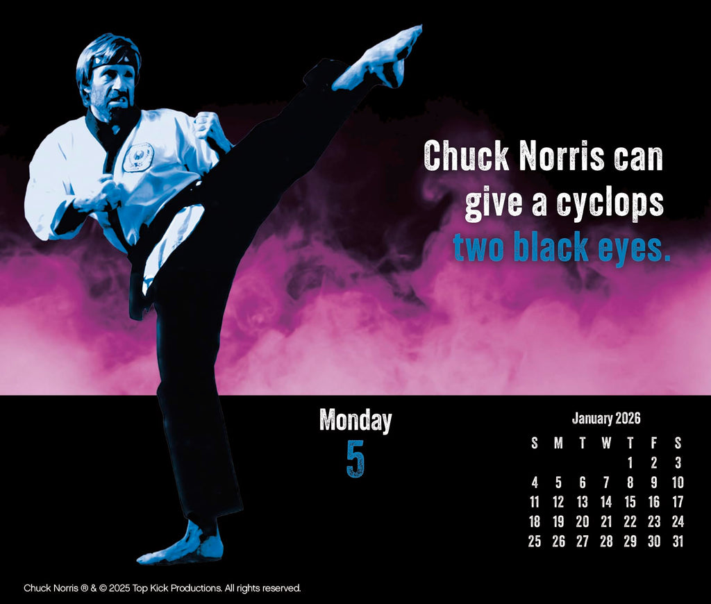 2026 Chuck Norris Day-at-a-Time Box Calendar