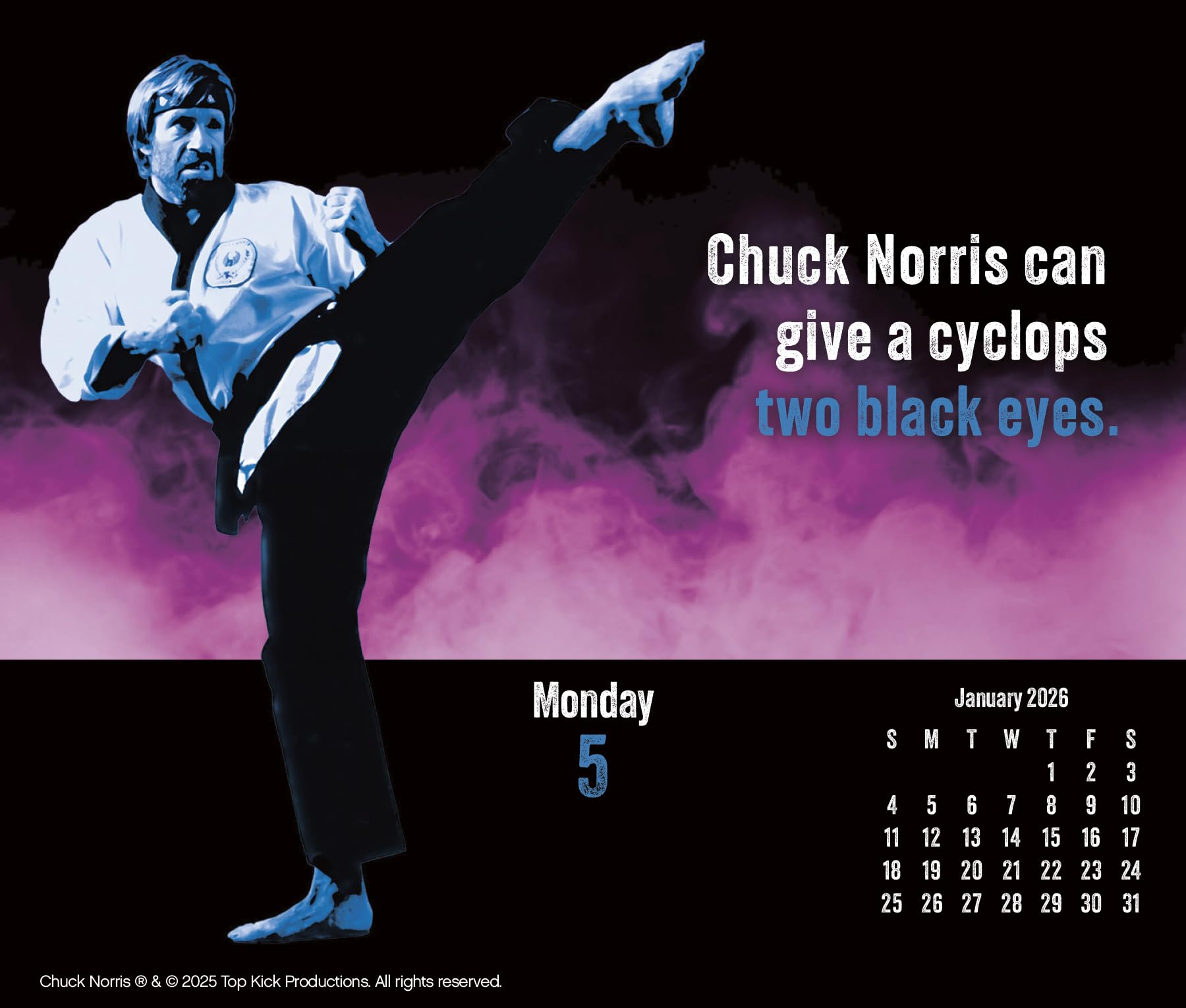 2026 Chuck Norris Day-at-a-Time Box Calendar