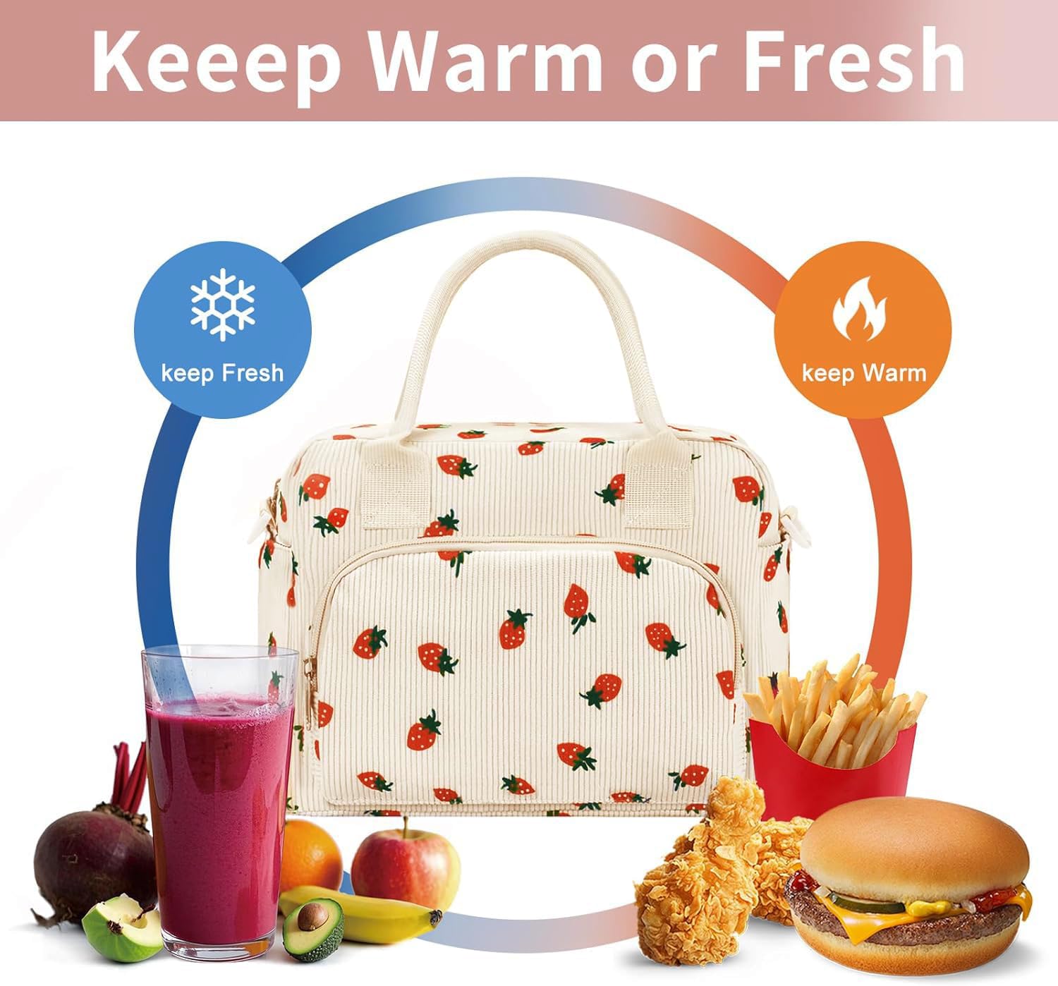 Insulated Lunch Bag for Women Men Large Reusable Lunch Box Adult Leakproof Portable Cooler Tote Bags for Work Picnic