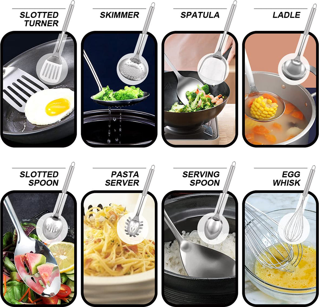 Leidawn 12.8" Carbon Steel Wok - 11Pcs Woks & Stir Fry Pans Wok Pan with Lid, No Chemical Coated Chinese Wok with 10 Cookware Accessories, Flat Bottom Woks for Electric, Induction and Gas Stoves
