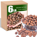 Organic Expanded Clay Pebbles,for Soil Hydroponic Rocks Orchids,Indoor Plants (6LB)