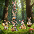 Easter Decorations Outdoor - 6 pcs with Stakes Cute Yard Signs Bunny Eggs Garden - Holiday Welcome Signs for Happy Themed Festival Party Supplies, Lawn, Garden Decor