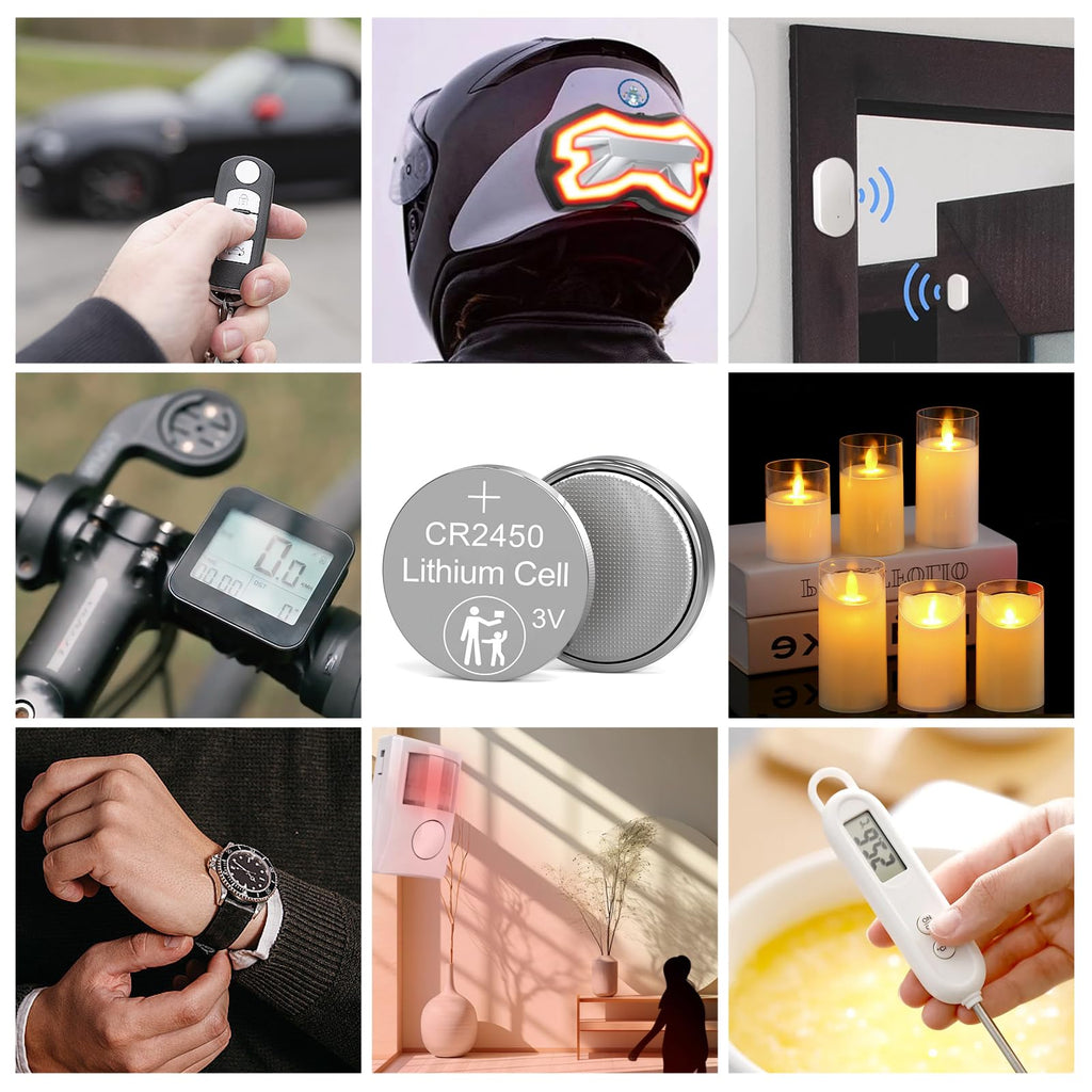 CR2450 Lithium Baxttery CR 2450 DL2450 ECR2450 5029LC BR2450V 2450 3V Pile for Flameless Candles 50PCS