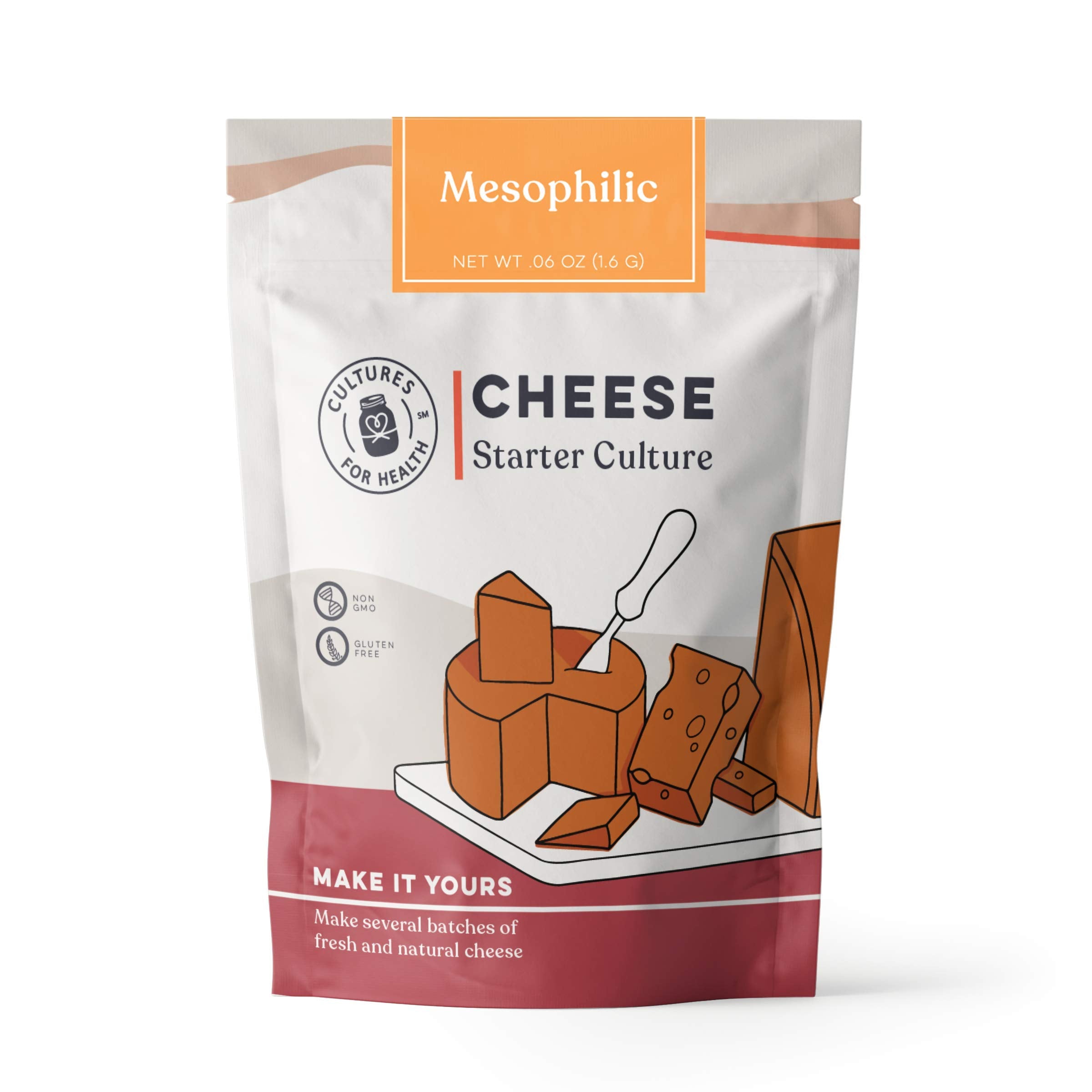 Cultures for Health Mesophilic Cheese Starter Kit | 4 Direct-Set Cultures & 2 Rennet Tablets | DIY Cheddar, Colby, Quark, Feta & More