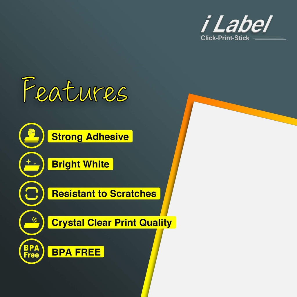 8.5" x 11" Full Sheet Sticker Paper for Laser & Inkjet Printers[100 Sheets,100 Labels]