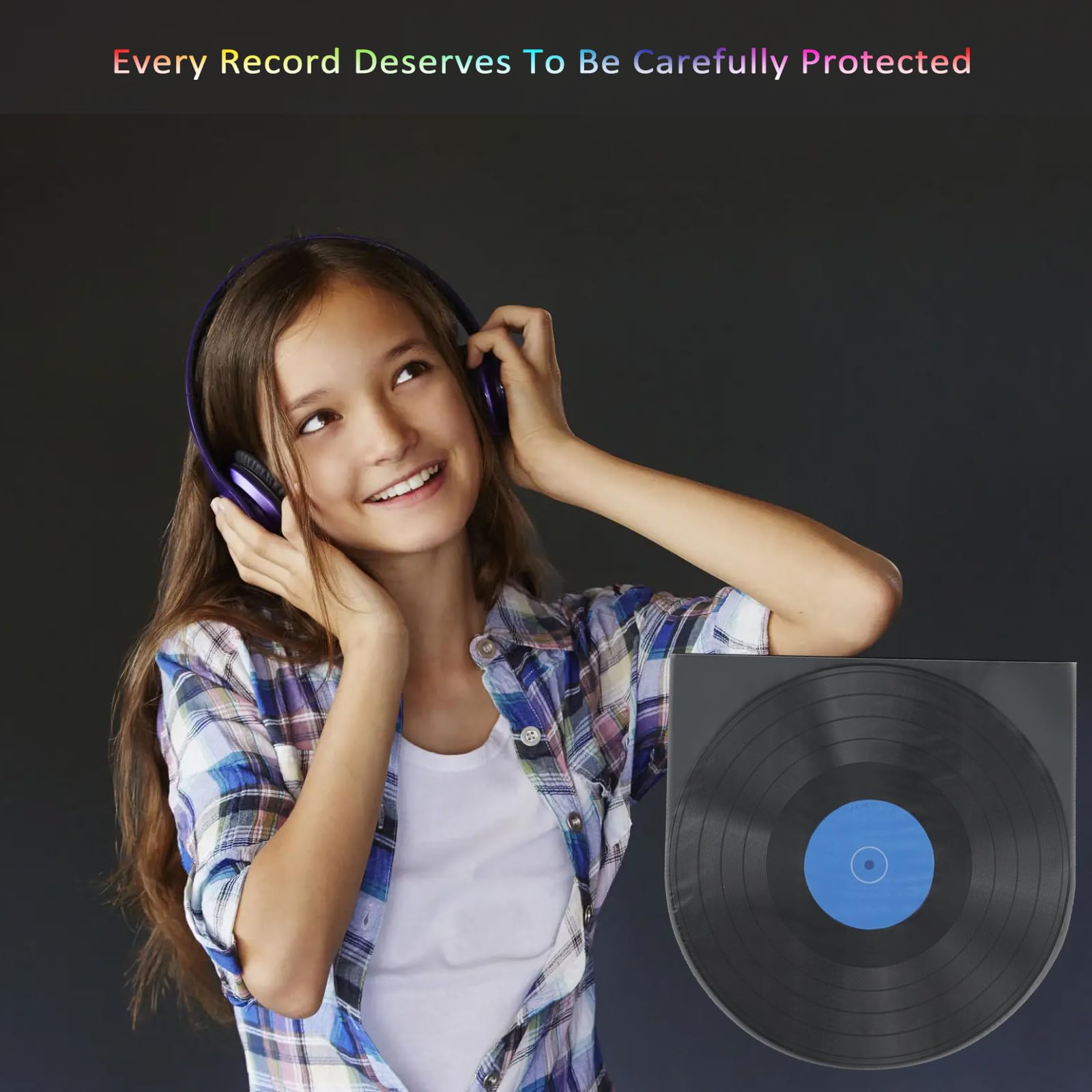 12'' Vinyl Record Inner Sleeves 100 Pieces Anti Static LP Record Protective Inner Sleeves Covers