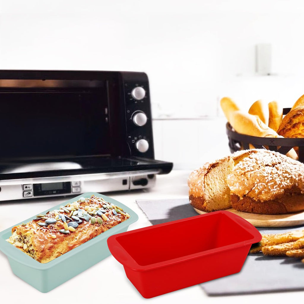4Pcs Silicone Bread Loaf Pan Non Stick Loaf Baking Mold Heat Resistant Loaf Tins Reusable Bread Toast Mold Easy Release Air Fryer Cake TinRectangular for Kitchen Cake Bread 7.7 x 3.7 x 2.2 inches
