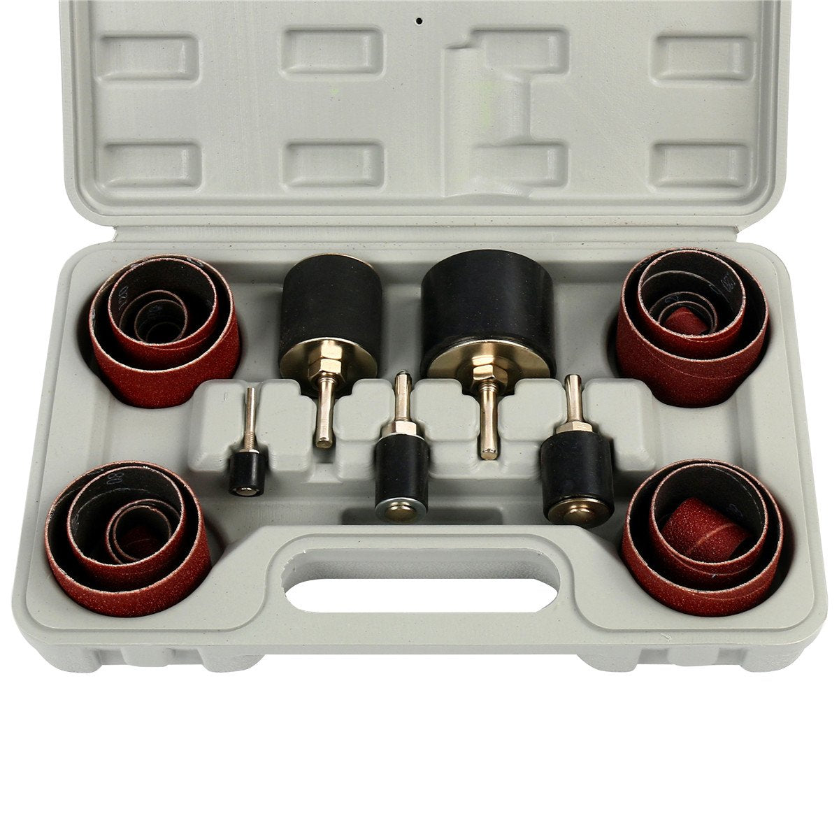 8MILELAKE 25 Pc Sanding Round Drum Set for Woodworking Drill Press Sander Sleeves Tool