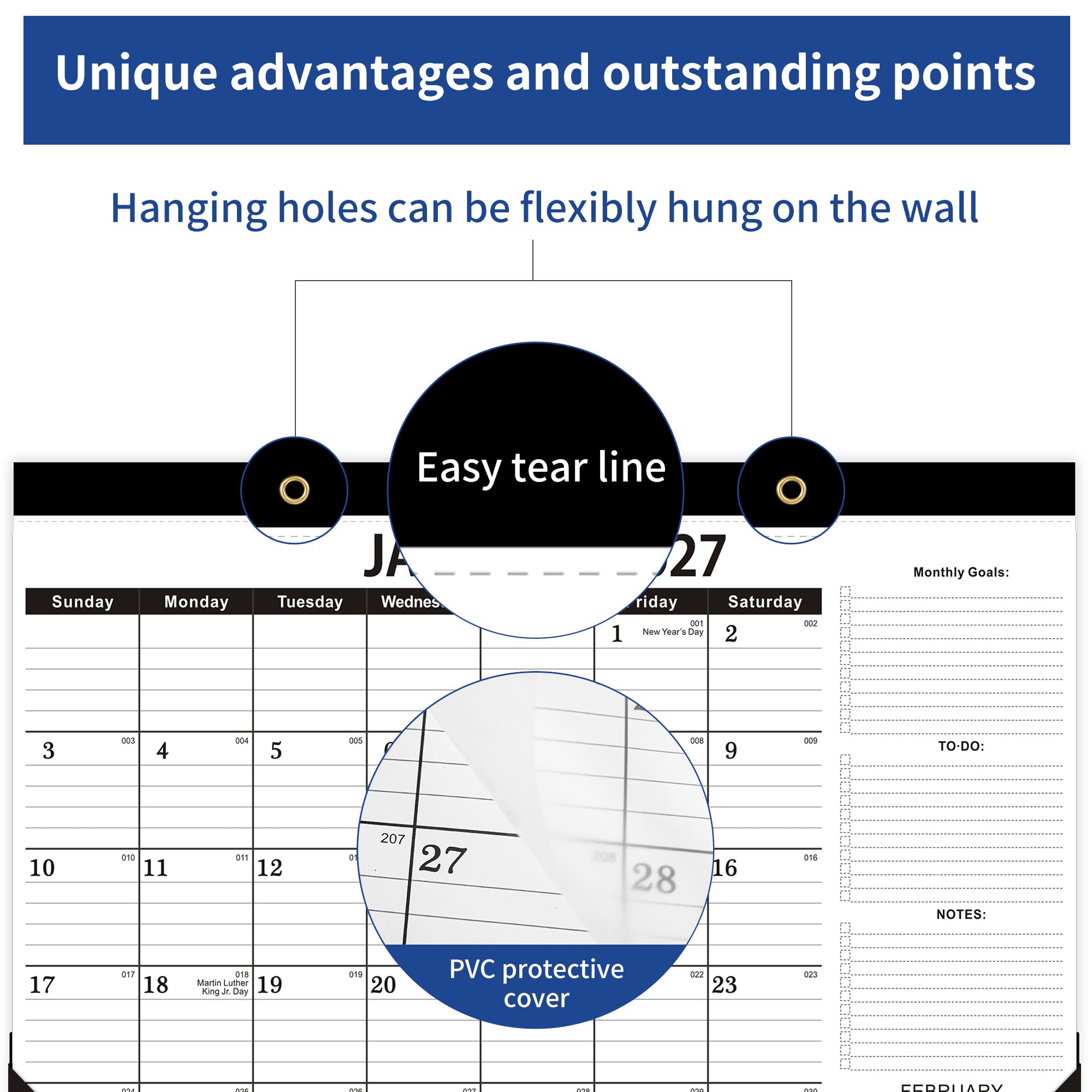 Wabhas Desk Calendar 2026-2027,July 2026 to December 2027,Desk Calendar 2026-2027 with to-do List,18 Months Calendar 2026-2027,17" x 12" Calendar 2026