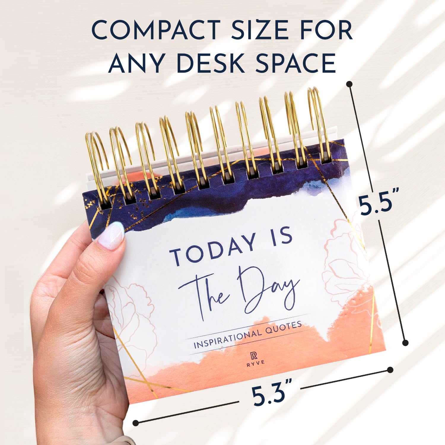 RYVE Motivational Calendar - Daily Flip Calendar with Inspirational Quotes - Desk Decor and Accessories, Inspirational Gifts and Motivational Gifts for Women, Office Decor and Desk Accessories