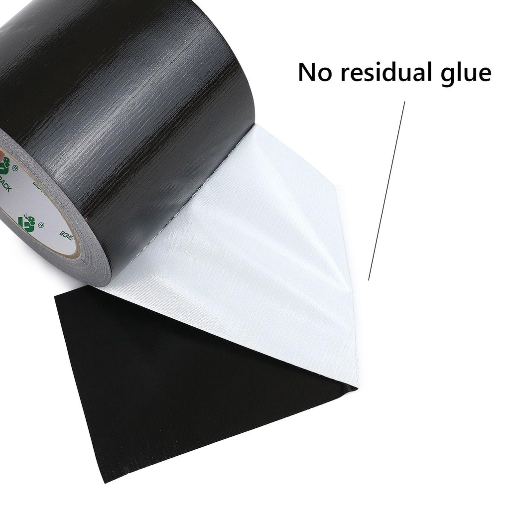 BOMEI PACK Black Wide Duct Tape 4Inch, Strong Tape Gris Residue Free for Crafts and Repair, 1Roll 8.3Mil x 30yds