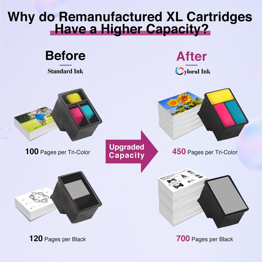 Cyloral 67XL Ink Cartridge Replacement for HP 67 XL Compatible with DeskJet 2800e 2827e 2855e 2852e 2842e 4200e 4252e 4255e 4227e Envy 6000 6400 Printer Remanufactured for HP Ink 67 Black