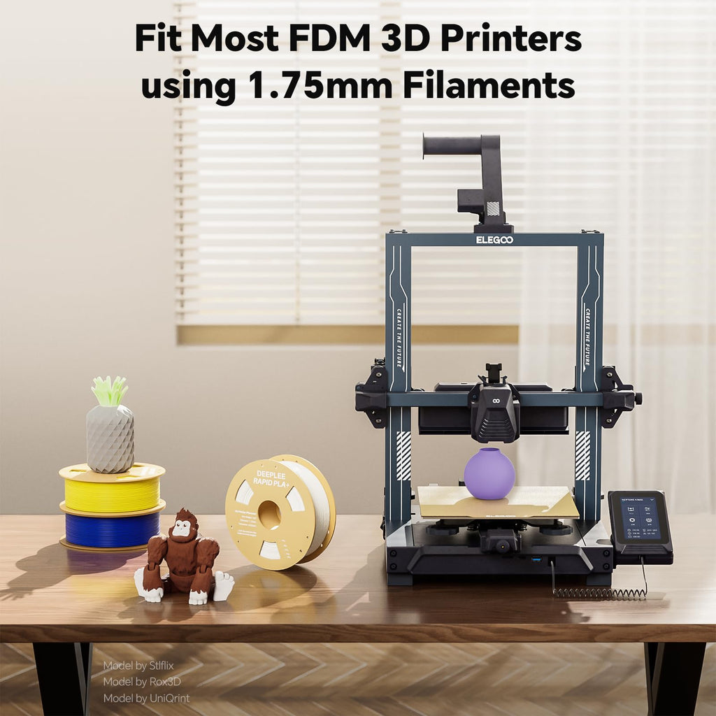 DEEPLEE Rapid PLA Plus Filament 1.75mm, High Speed 3D Printer Filament Up to 600mm/s, PLA+ Filament Dimensional Accuracy +/- 0.02 mm Fits Most FDM 3D Printer, Cardboard Spool Black 1kg