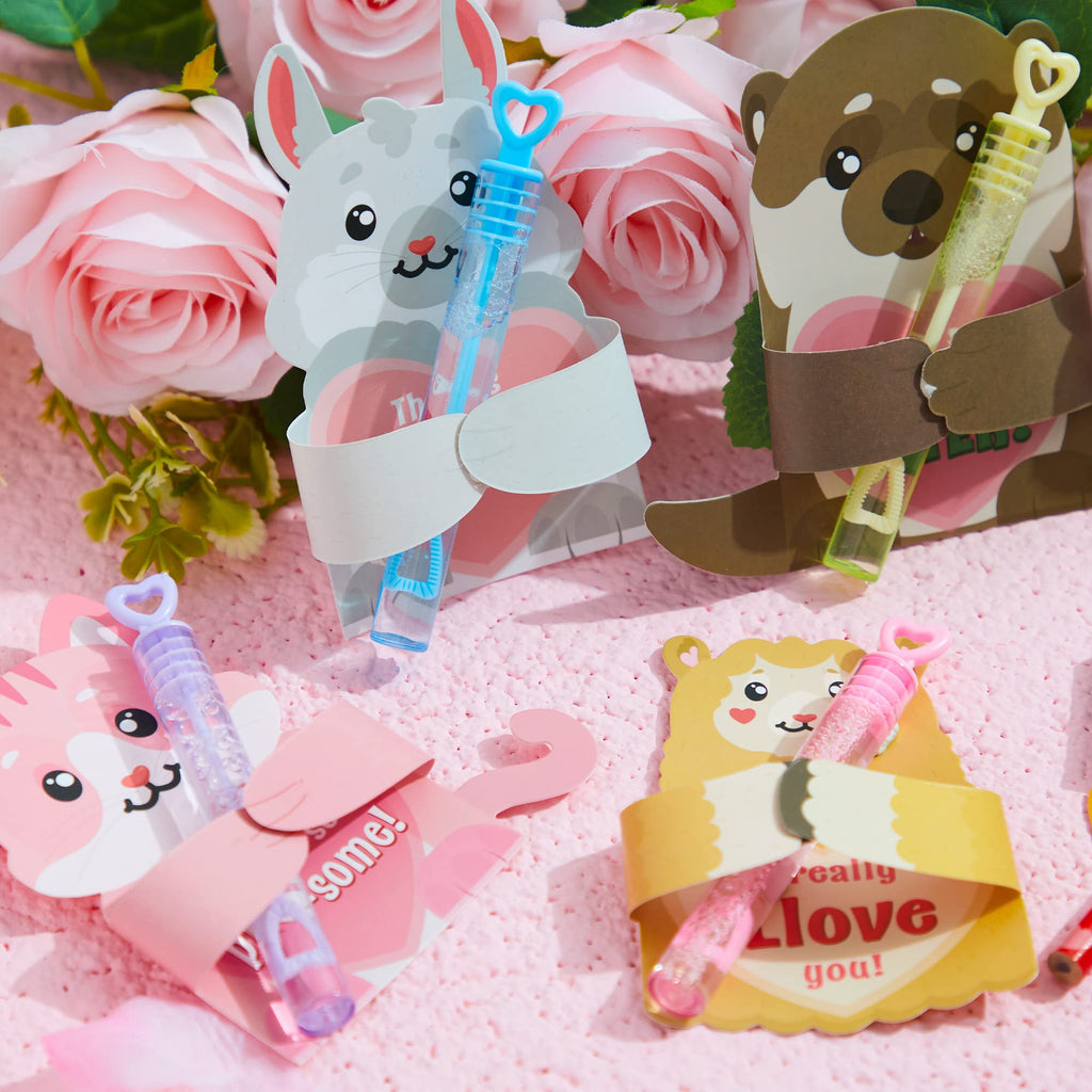 JOYIN 36 Pcs Valentines Day Gifts Cards with Animal Designs,Valentine’s Greeting Cards Candy Holder Cards for Kids, Valentine Classroom Exchange Cards (Cards only)