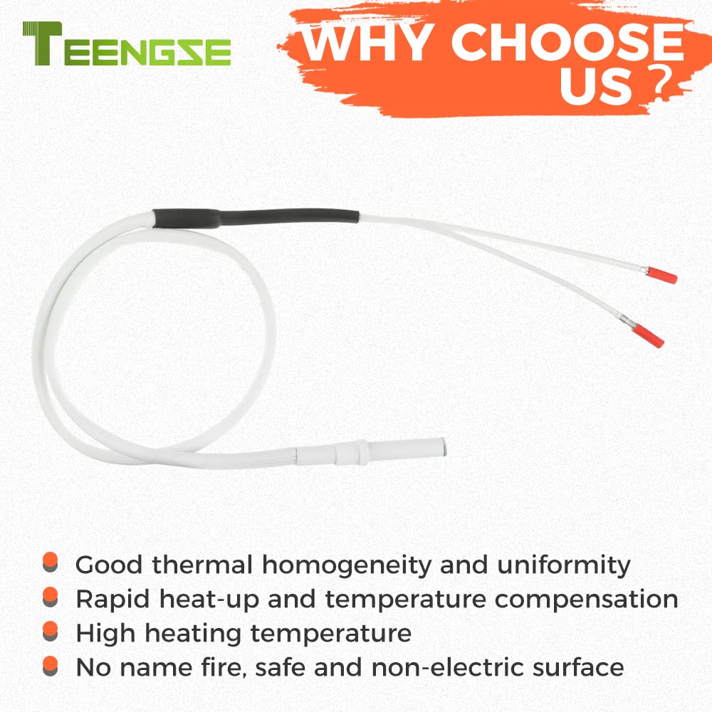 TEENGSE 12V Ceramic Hot Rod Igniter, Grill Igniters Replacement Parts for Green Mountain Prime Daniel Boone and Prime Jim Bowie Wood Pellet Grill, Ledge and Peak Prime Pellet Grill