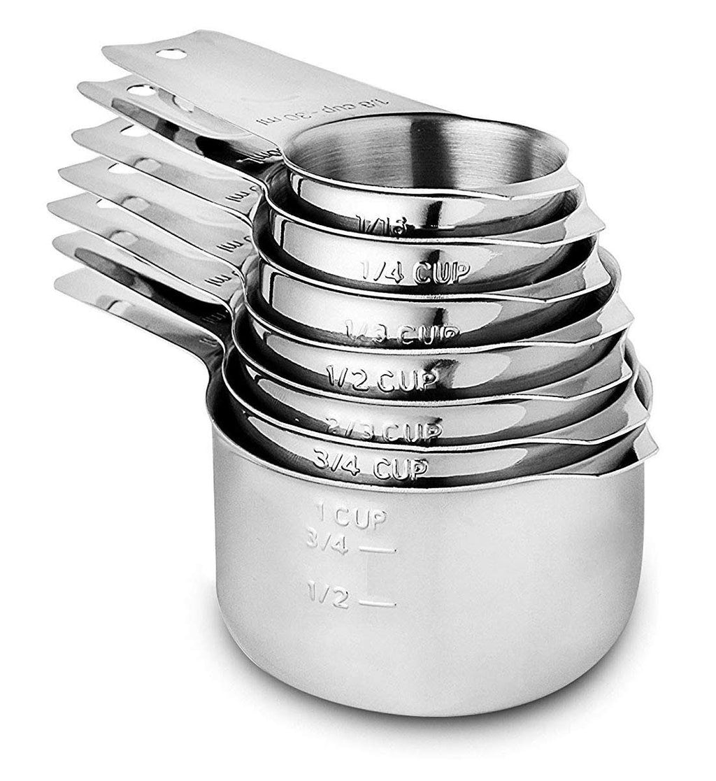 Measuring Cups Stainless Steel 7 Piece Stackable Set for Dry or Liquid Ingredients Measurement - Kitchen Gadgets & Utensils Metal Measuring Cups Best for Cooking & Baking…