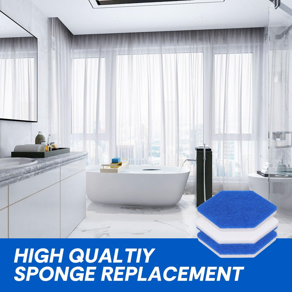Mop Sponge Refill Compatible with Vileda Bath Magic Bathroom and Tub Mop - 6 Pack