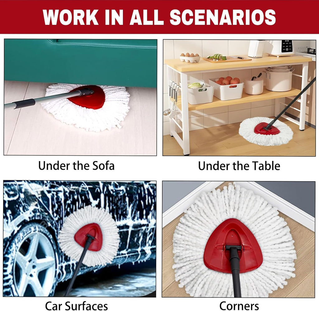 6 Pack Spin Mop Replacement Heads, Mop Refill Replacement for Spins Moop, Washable Microfiber Mops Replace Heads Mop, , Microfiber, Easy to Replace, Spinning Moppe Replace Head for Floor Cleaning