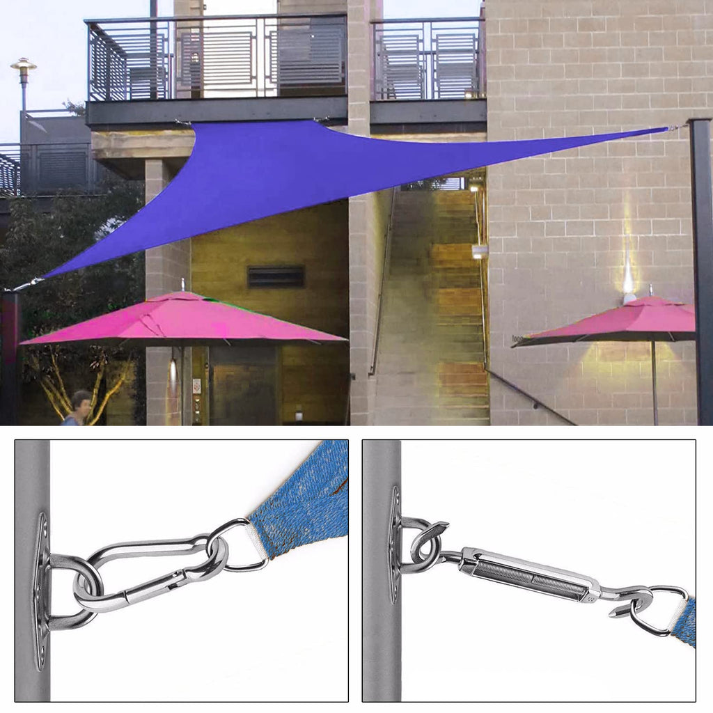 44pcs Sun Shade Sail Hardware Kit for Triangle Square Rectangle Sun Shade Sails Installation, M6 Stainless Steel Sun Shade Sail Kit for Garden Lawn Patio, Anti-Rust