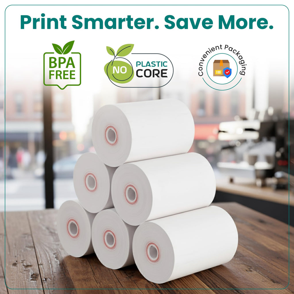 ReceiptPaperPro 2 1/4” x 74 ft Coreless Thermal Receipt Paper Rolls for Clover Flex, 20 Rolls