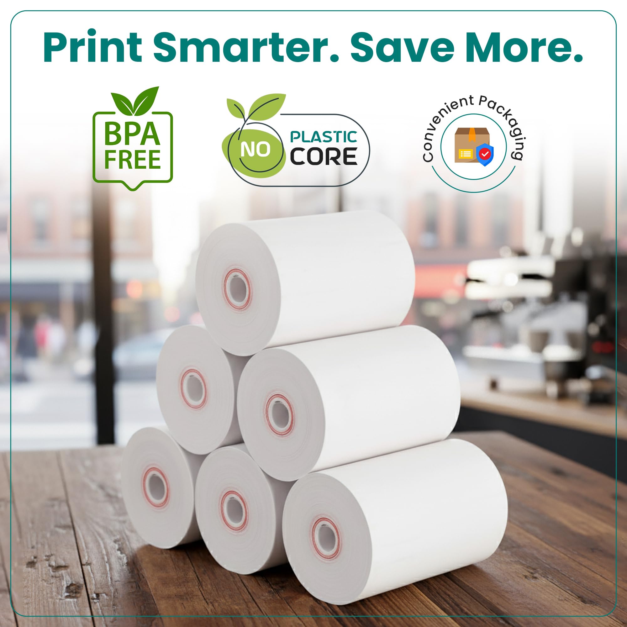 ReceiptPaperPro 2 1/4” x 74 ft Coreless Thermal Receipt Paper Rolls for Clover Flex, 20 Rolls