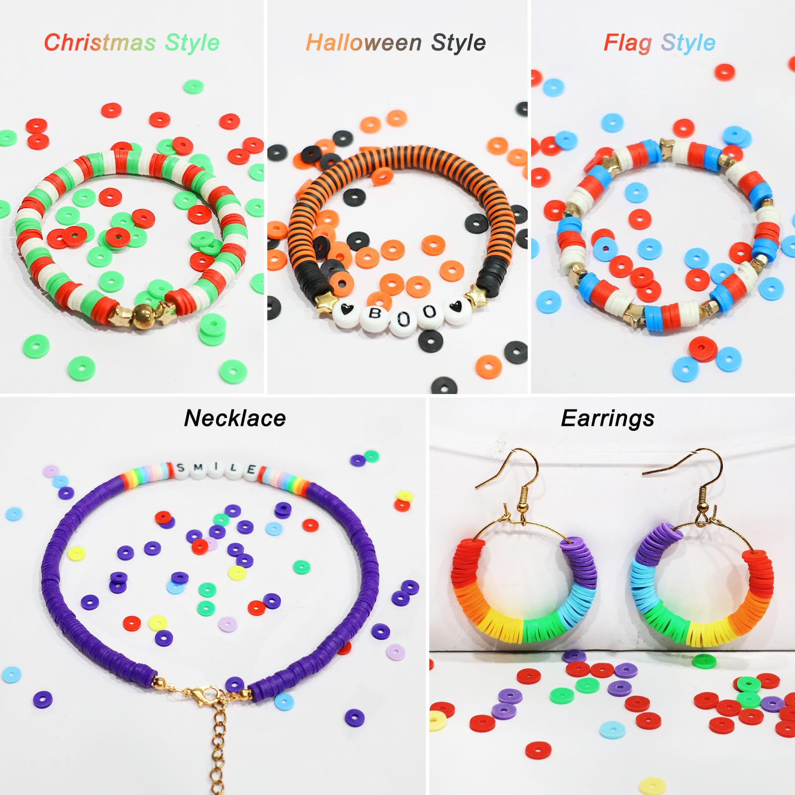 Redtwo 23000 Pcs Clay Beads Bracelet Making Kit, 144 Colors 7 Boxes Friendship Bracelet Kit Flat Polymer Heishi Beads for Jewelry Making, Gifts for Teen Girls Crafts for Girls Ages 6-12