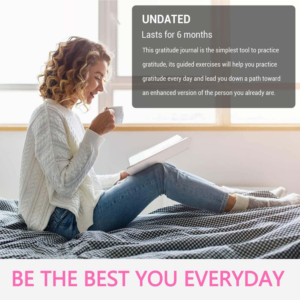 Gratitude Journal, Self Care Journal, A5 Premium Thickened Hardcover Notebook- Daily Gratitude Journal for Happiness, Mindfulness, and Reflection, Undated Life Planner, Daily Planner, Weekly Planners and Organisers
