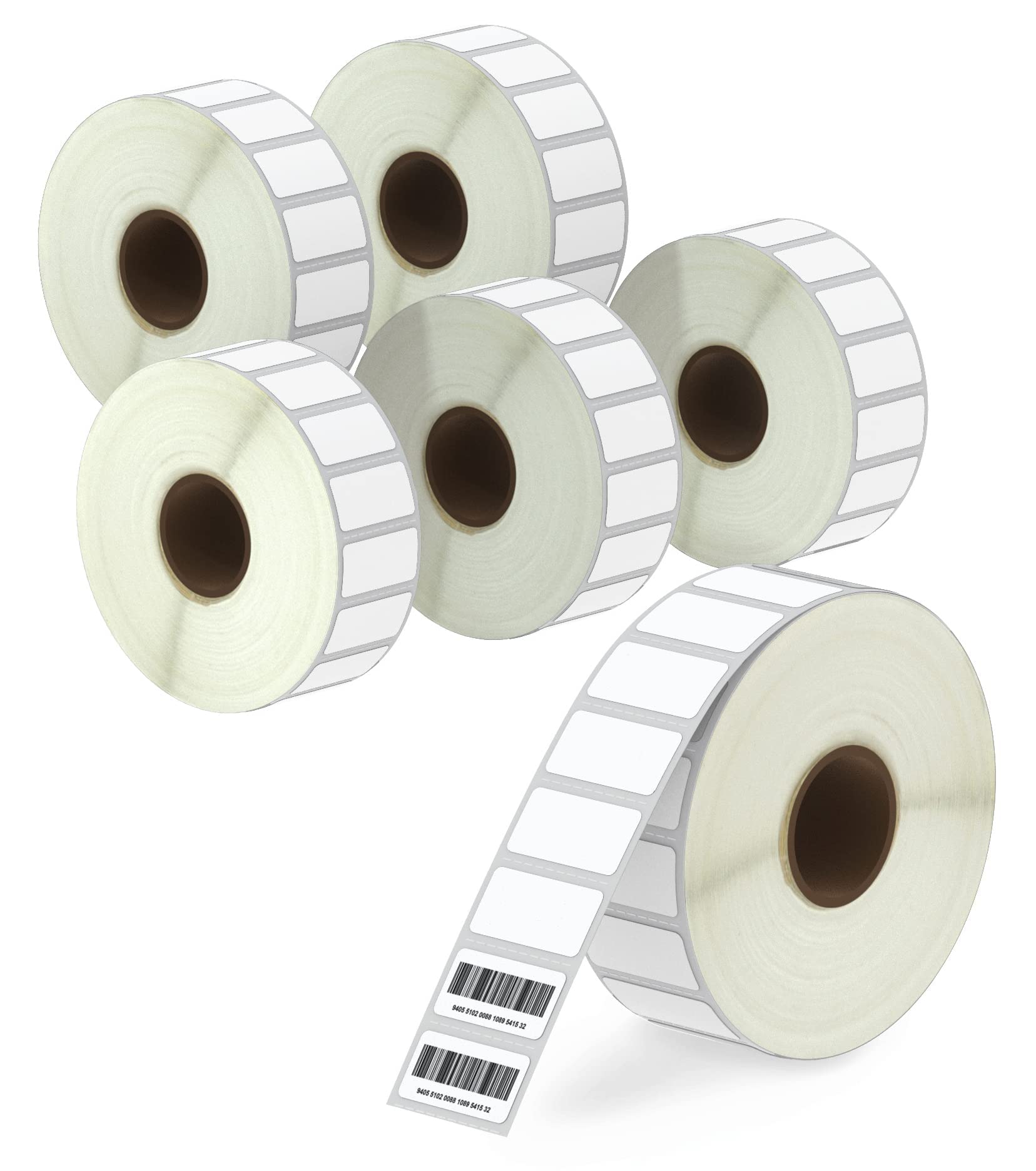 BETCKEY - 1" x 0.5" (25 mm x 13 mm) Small Labels Compatible with Zebra & More Label Printer, Premium Adhesive & Perforated [6 Rolls, 14580 Labels]