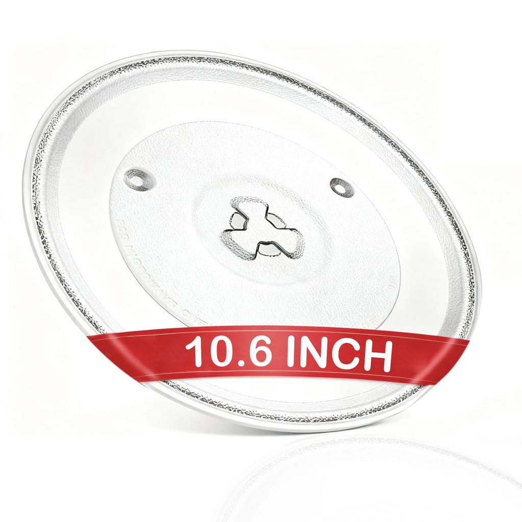 Uhuida 10.6" Microwave Glass Plate, Microwave Plate Replacement, Clear Turntable with GE, Panasonic, LG, Magic Chef, Hotpoint, Kenmore
