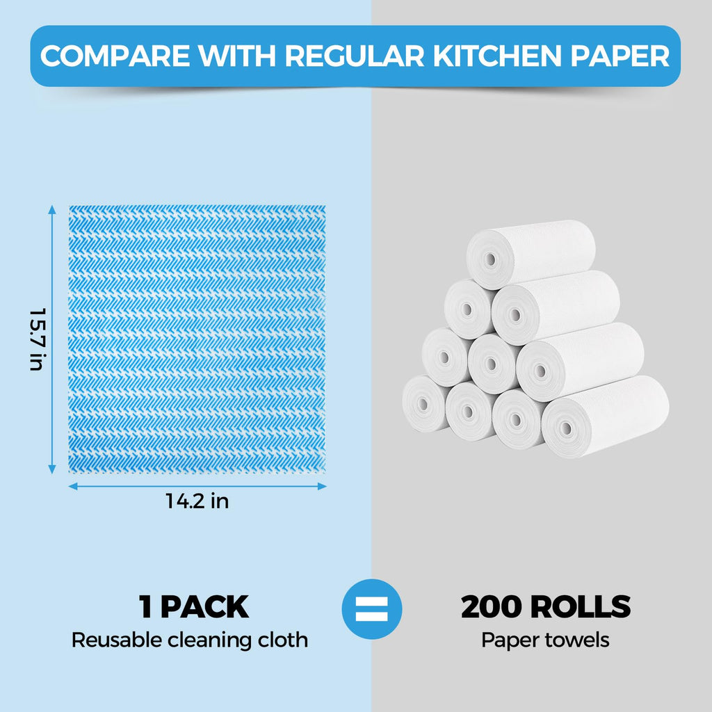 Peachicha All Purpose Cloths Disposable Cleaning Cloths Reusable J Cloths Blue Jay Cloth Dish Cloths Dish Towel for Kitchen (Blue,120 Pcs)