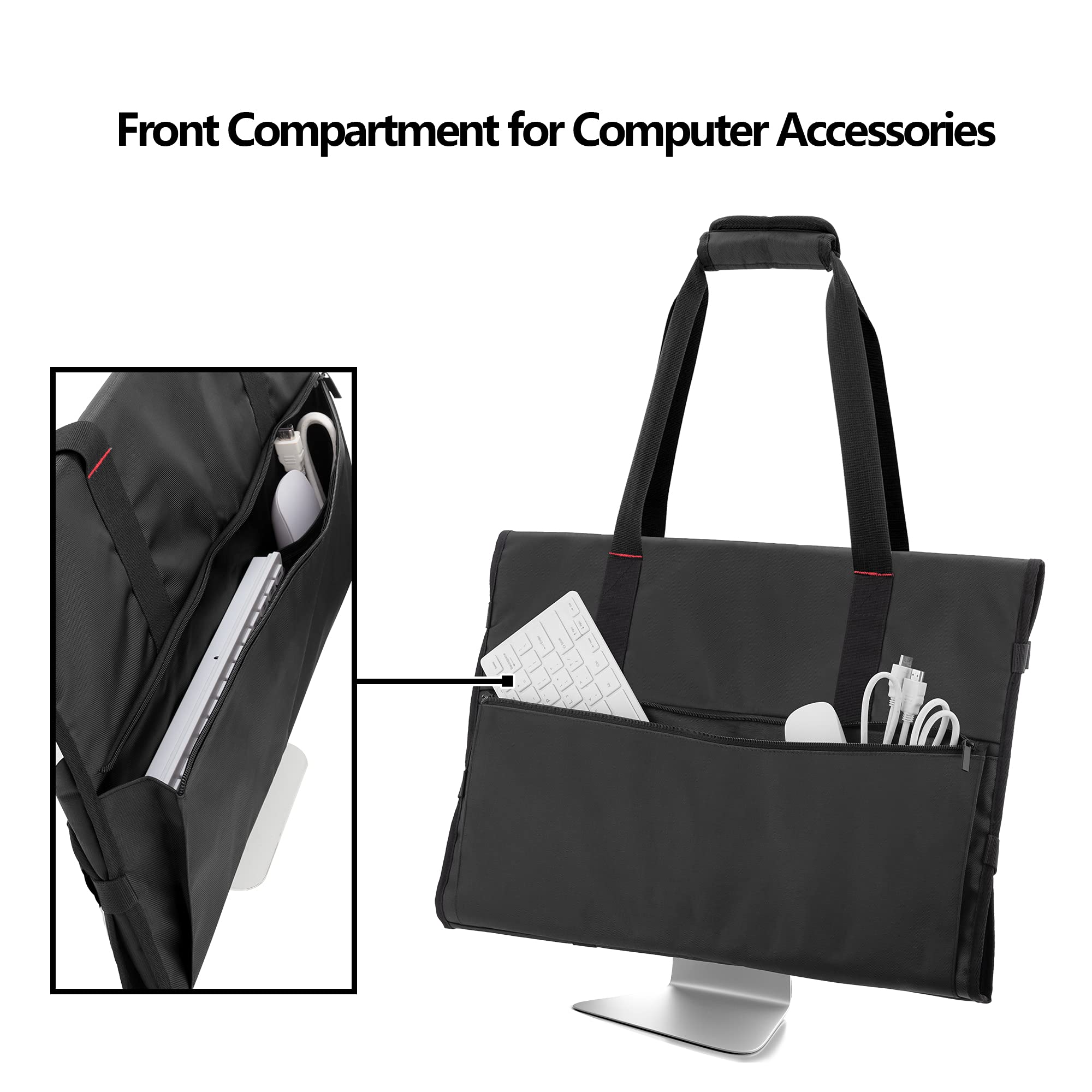 Trunab Travel Carrying Case Compatible with 21.5" iMac /24” iMac / 24" LCD Screens, Protective Monitor Dust Cover Travel Bag With Padded Velvet Lining for 24” Monitor and Accessories (Patented Design)