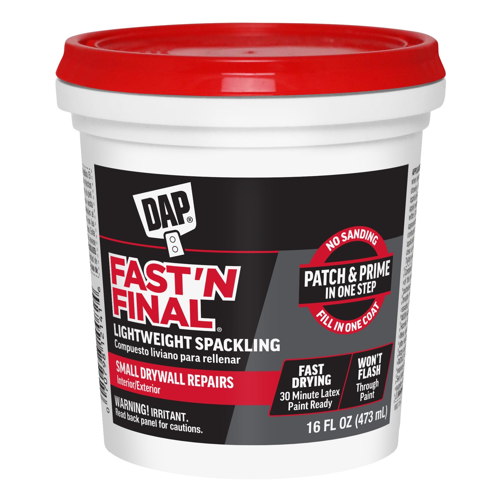 DAP 12141 Fast'N Final Spackling Interior and Exterior, 16 FL Ounce