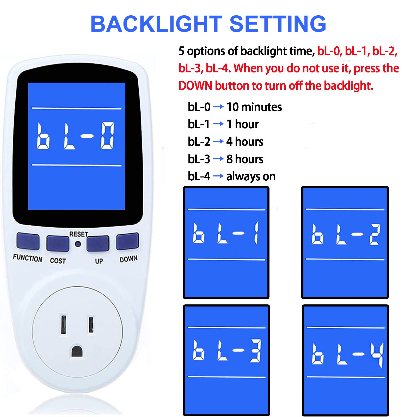 Upgraded Watt Meter Power Meter Plug Home Electricity Usage Monitor, Electrical Usage Monitor Consumption, Energy Voltage Amps Kill Meter with Backlight, Overload Protection, 7 Modes Display