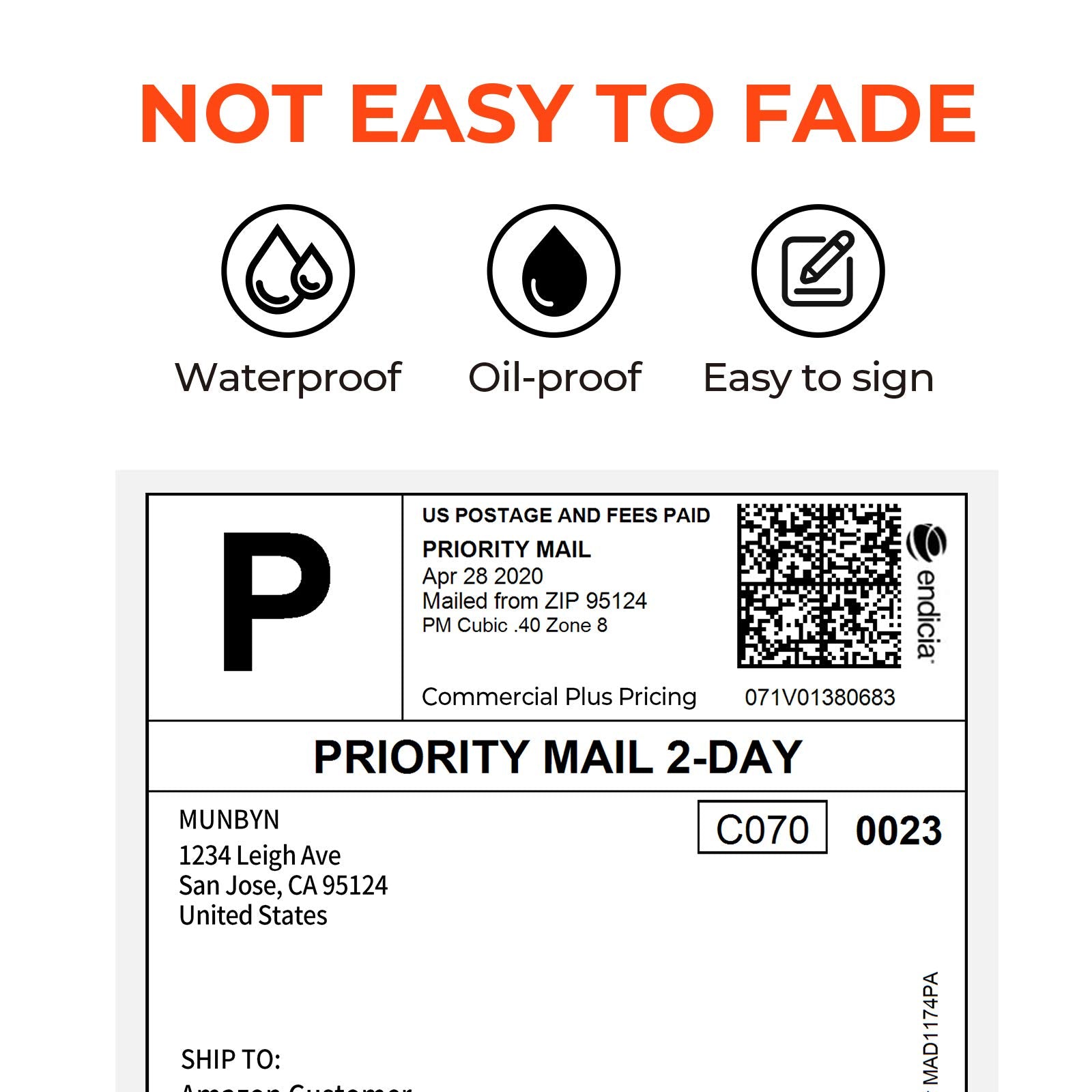 MUNBYN 4x6 Direct Thermal Fanfold Shipping Labels 500 Pics for Address Mailing Postage USPS UPS FedEx Amazon Ebay Shipping Labels, Commercial Grade