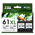 NOINK 61XL Ink Cartridges High Yield Replacement for HP 61XL, Compatible with HP Envy 4500 5530 Deskjet 1000 1512 2540 2542 3510 3050 3050A 4630 5530, 2Pack, 2 Black