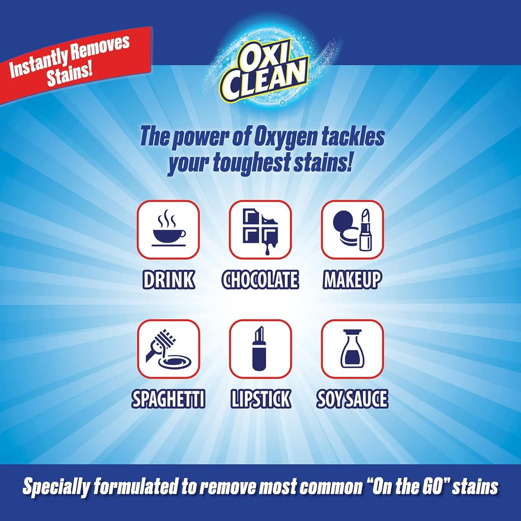 CR Brands OxiClean On The Go Stain Remover Pen for Clothes and Fabric, to Go Instant Stain Removal Stick, 3-Count