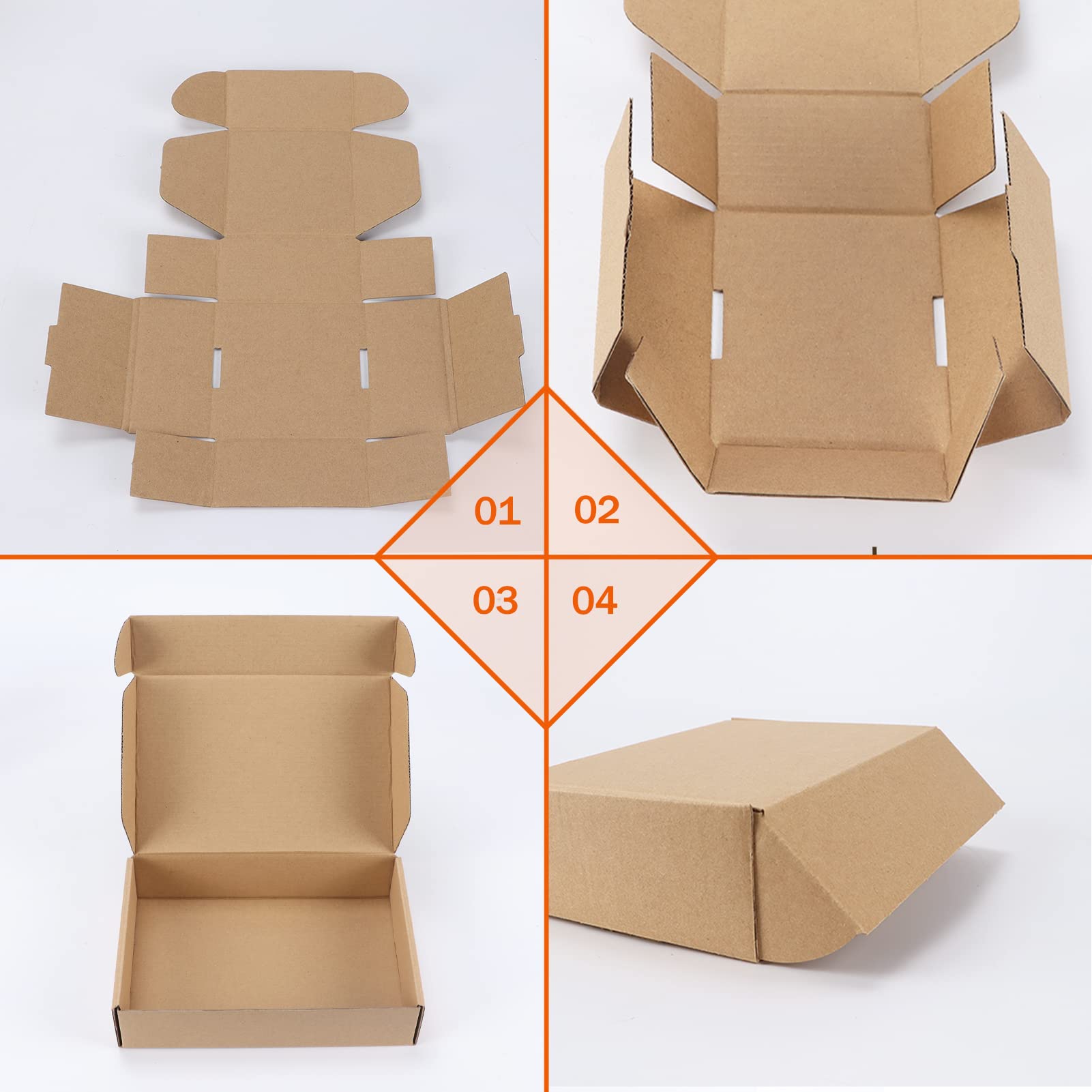PHAREGE 7x5x2 inch Shipping Boxes 50 Pack, Brown Cardboard Gift Boxes with Lids for Wrapping Giving Women Men Presents, Small Corrugated Mailer Boxes for Packaging Mailing Small Business
